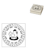 Fresh Chicken Eggs Carton Date Wheel ラバースタンプ (押印)