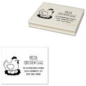 Fresh Chicken Eggs Farm Address Large ラバースタンプ (押印)