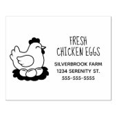 Fresh Chicken Eggs Farm Address Large ラバースタンプ (インプリント)