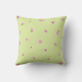 Fresh Citron Japanese Pink Cosmos Floral Pattern クッション (裏面)