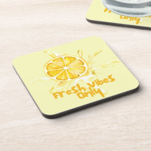 Fresh Citrus Coaster Set- Lemon Design コースター (左側)