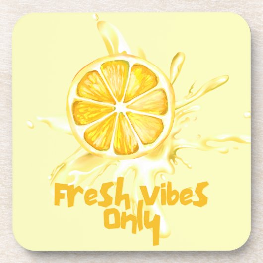 Fresh Citrus Coaster Set- Lemon Design コースター (正面)