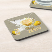 Fresh Citrus Coaster Set- Lemon Design コースター (左側)
