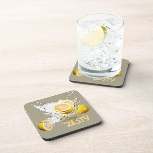 Fresh Citrus Coaster Set- Lemon Design コースター (右側)