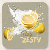Fresh Citrus Coaster Set- Lemon Design コースター (正面)