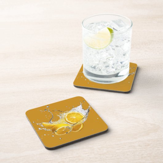 Fresh Citrus Coaster Set- Lemon Design コースター (右側)