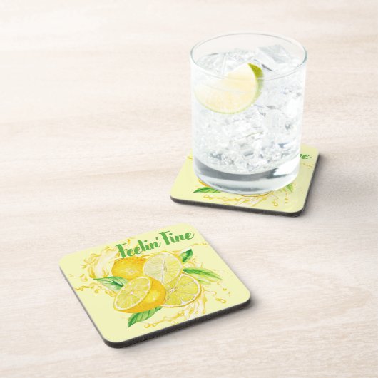 Fresh Citrus Coaster Set- Lemon Design コースター (右側)