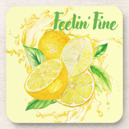 Fresh Citrus Coaster Set- Lemon Design コースター