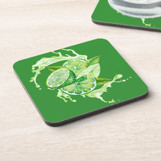 Fresh Citrus Coaster Set- Lime Design コースター (左側)