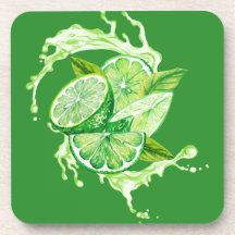 Fresh Citrus Coaster Set- Lime Design