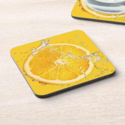 Fresh Citrus Coaster Set- Orange Design コースター (左側)