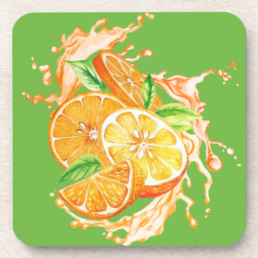 Fresh Citrus Coaster Set- Orange Design コースター (正面)
