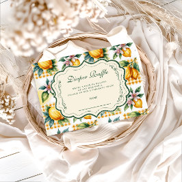 Fresh Citrus Floral Baby Shower Diapper Raffle エンクロージャーカード