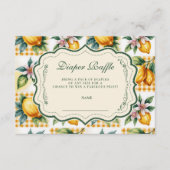 Fresh Citrus Floral Baby Shower Diapper Raffle エンクロージャーカード (正面)