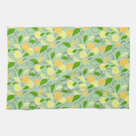 Fresh citrus fruits. キッチンタオル