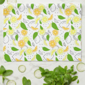 Fresh citrus fruits Lemon Orange Modern. キッチンタオル (折り畳み)