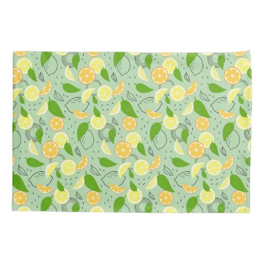 Fresh citrus fruits Lemon Orange Modern. 枕カバー (裏面)