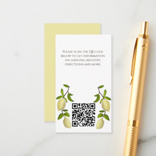 Fresh Citrus Painted Lemons Mediterranean エンクロージャーカード (正面/裏面インサイチュ)