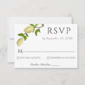 Fresh Citrus Painted Lemons Mediterranean 出欠カード (正面)