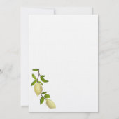 Fresh Citrus Painted Lemons Mediterranean 招待状 (裏面)