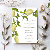 Fresh Citrus Painted Lemons Mediterranean 招待状