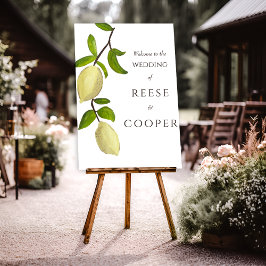 Fresh Citrus Painted Lemons Mediterranean Welcome ポスター