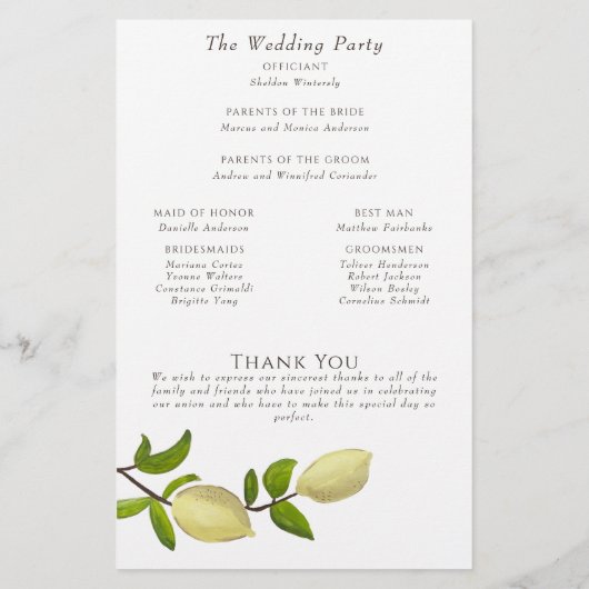 Fresh Citrus Painted Lemons Modern Mediterranean (裏面)