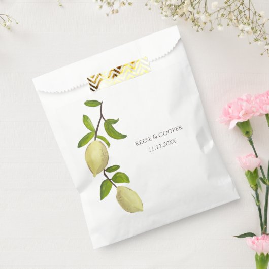 Fresh Citrus Painted Lemons Modern Mediterranean フェイバーバッグ (封をした状態)