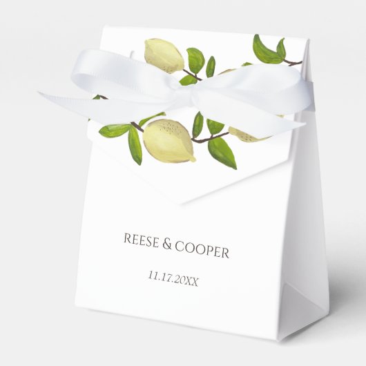 Fresh Citrus Painted Lemons Modern Mediterranean フェイバーボックス (正面サイド)