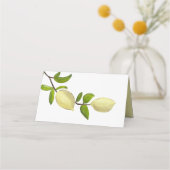 Fresh Citrus Painted Lemons Modern Mediterranean プレイスカード (裏面)