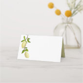 Fresh Citrus Painted Lemons Modern Mediterranean プレイスカード (正面)