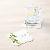 Fresh Citrus Painted Lemons Modern Mediterranean ペーパーコースター (インサイチュ)