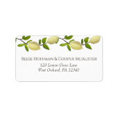 Fresh Citrus Painted Lemons Modern Mediterranean ラベル (正面)