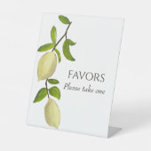 Fresh Citrus Painted Lemons Modern Mediterranean 台座サイン (正面)