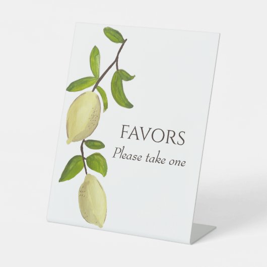 Fresh Citrus Painted Lemons Modern Mediterranean 台座サイン (正面)