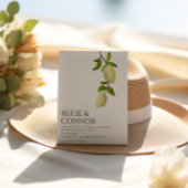 Fresh Citrus Painted Lemons Modern Mediterranean 招待状