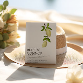 Fresh Citrus Painted Lemons Modern Mediterranean 招待状