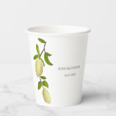 Fresh Citrus Painted Lemons Modern Mediterranean 紙コップ (裏面)