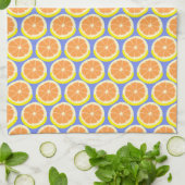 Fresh Citrus Slices Geometric Amalfi Coast キッチンタオル (折り畳み)