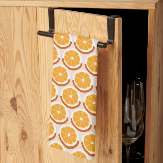 Fresh Citrus Slices Geometric Retro Kitchen キッチンタオル (三つ折り)