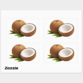 Fresh Coconut With Half Cut Slice Sticker 長方形シール (シート)