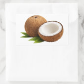 Fresh Coconut With Half Cut Slice Sticker 長方形シール (バッグ)