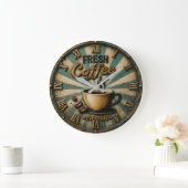 Fresh Coffee Everyday ラージ壁時計 (ホーム)