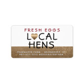 FRESH EGGSローカル鶏オンブロンズハートカートンラベル ラベル (正面)