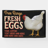 FRESH EGGS free range chickens organic 横断幕 (横)