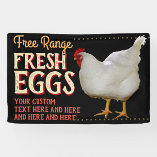 FRESH EGGS free range chickens organic 横断幕