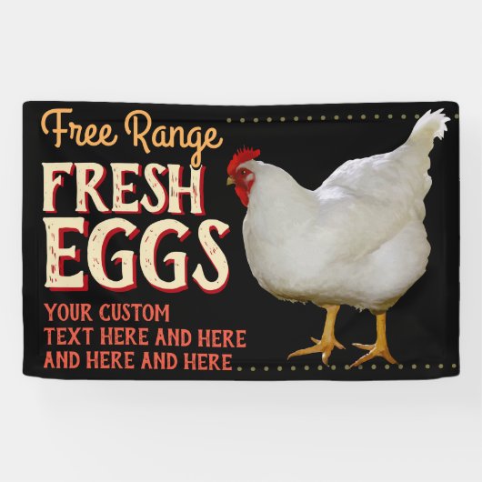 FRESH EGGS free range chickens organic 横断幕 (横)