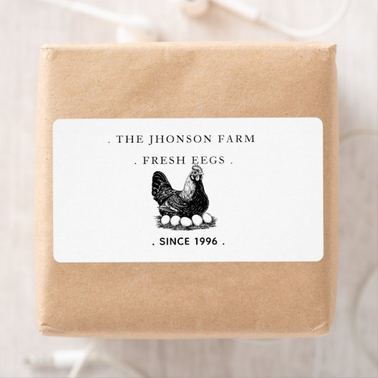 Fresh Eggs Your Name Chicken Hens Egg ラベル (インサイチュ)