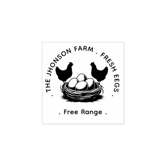 Fresh Eggs Your Name Chicken Hens Egg Stamp ラバースタンプ (インプリント)