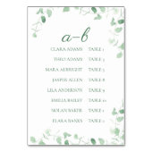 Fresh Eucalyptus Alphabet Seating Chart Card テーブルナンバー (正面)